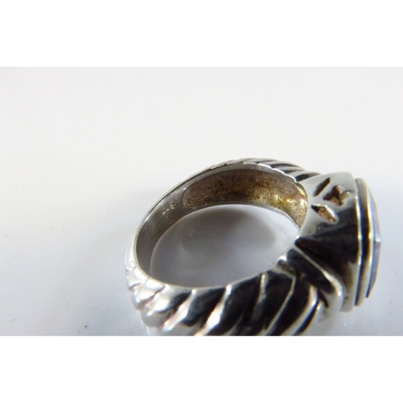 Designer Style Sterling Silver Purple Glass Noblesse Cable Ring Size 5.5 - Picture 6 of 7